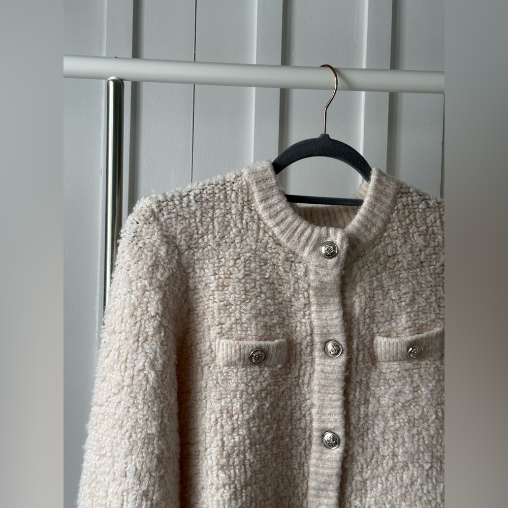H&M Cream Textured Jacket - Picture 2 of 4